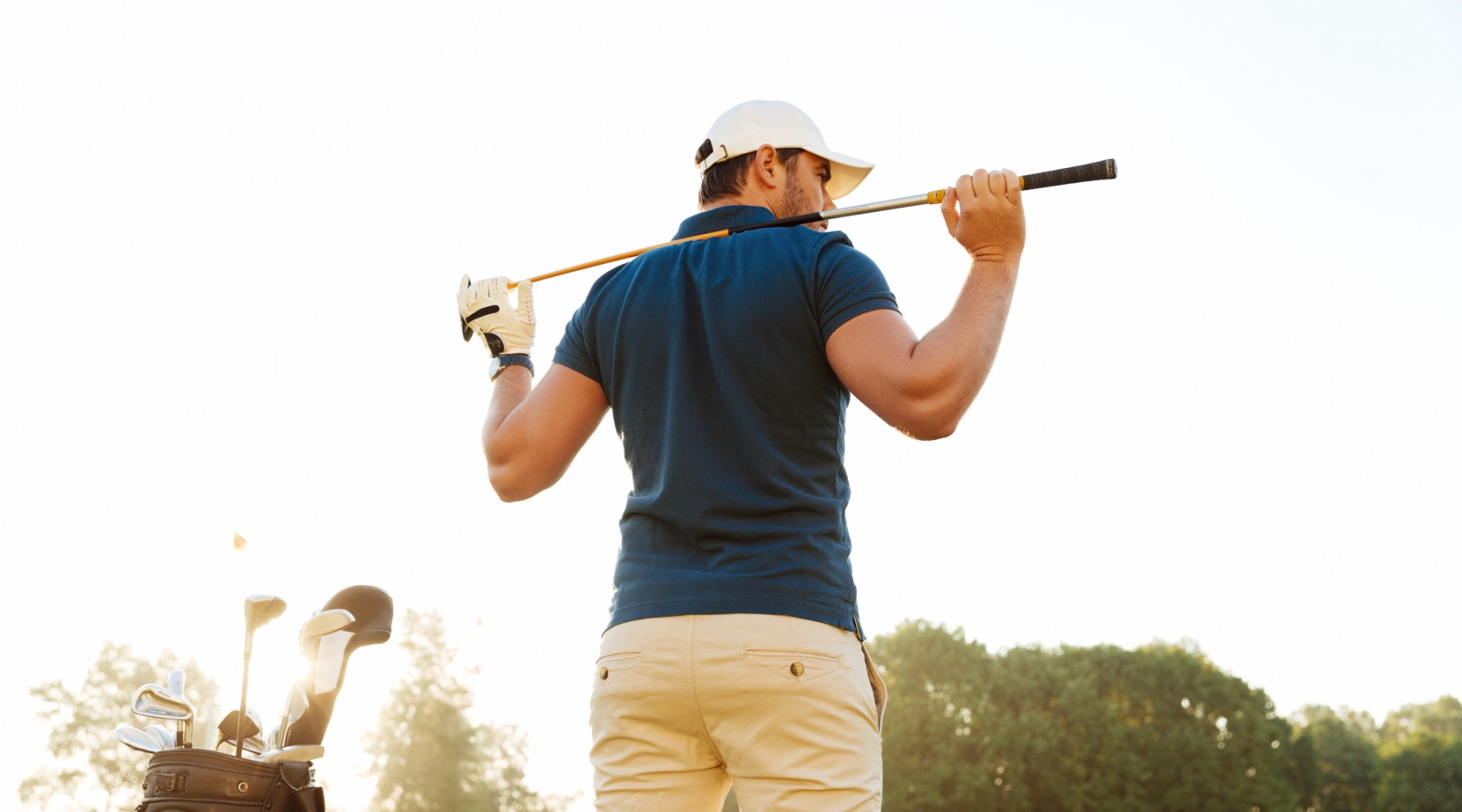 a man playing golf
