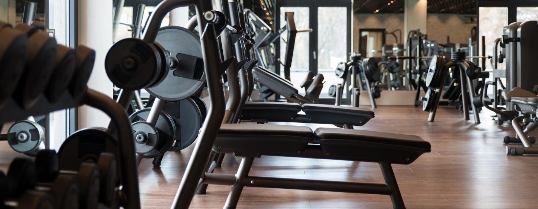 a gym with exercise equipment